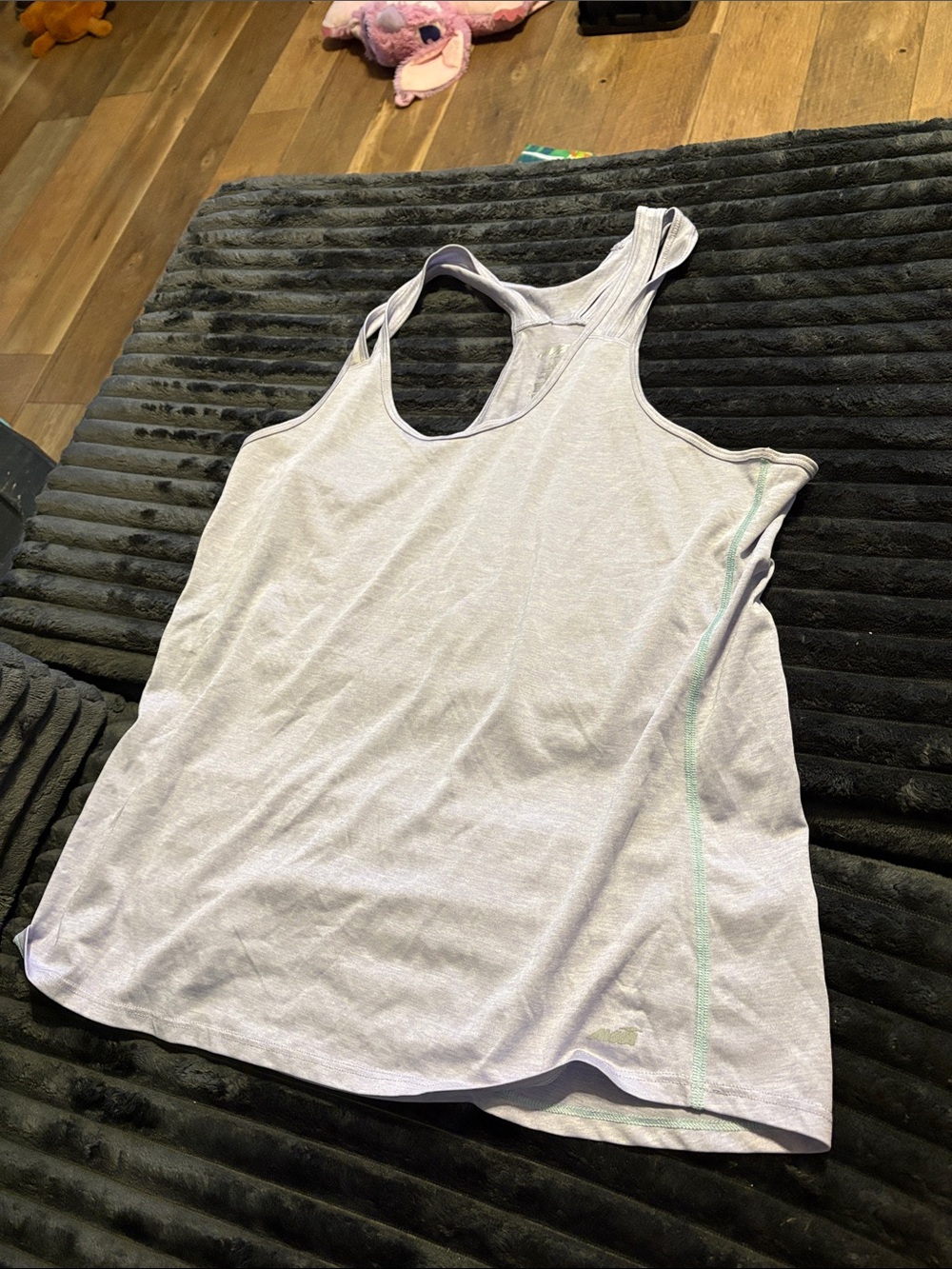 Avia Light Gray Racerback Tank with Mint Accent